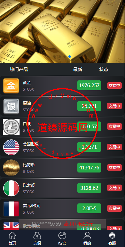 微盘外汇投资系统/余额宝/K线正常/USDT支付-道臻源码网