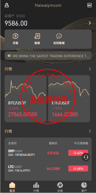 新版多语言海外微盘系统/微交易/虚拟币时间盘/伪交易所-道臻源码网