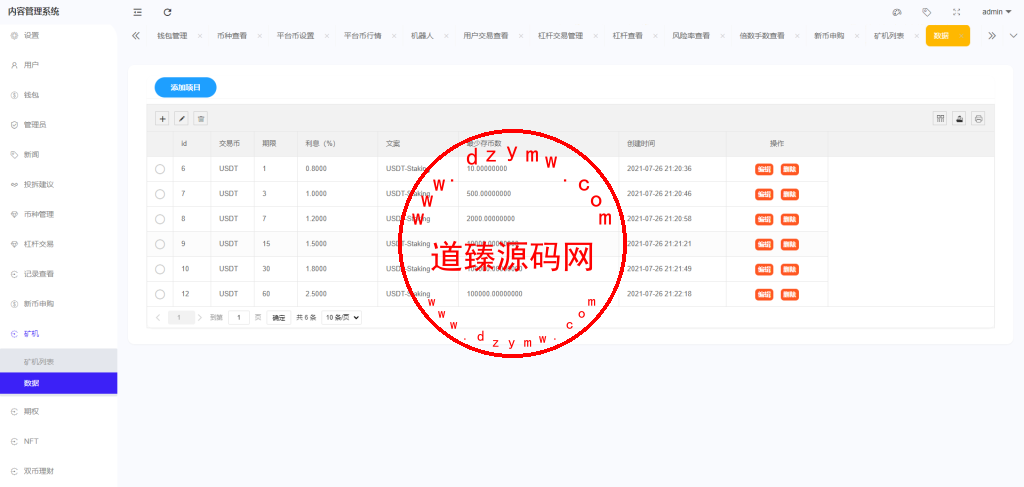【WooCloud多语言交易所】合约交易+期权交易+币币交易+合约交易跟单+锁仓挖矿+IEO申购+NFT盲盒+双币理财+平台币发行+平台币行情控制+机器人+pc端+wap端+uniapp纯源码插图20 【WooCloud多语言交易所】合约交易+期权交易+币币交易+合约交易跟单+锁仓挖矿+IEO申购+NFT盲盒+双币理财+平台币发行+平台币行情控制+机器人+pc端+wap端+uniapp纯源码插图20