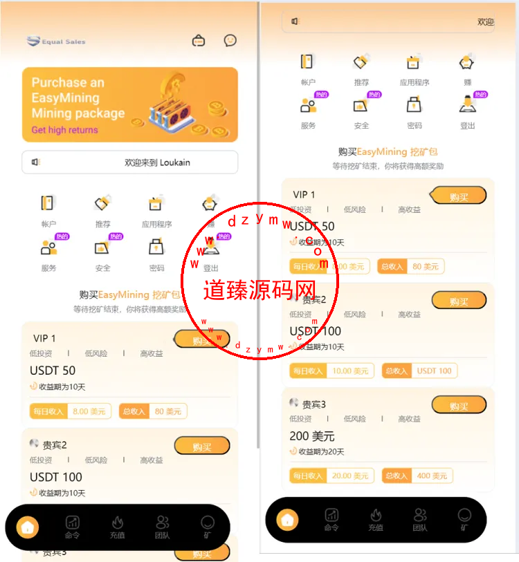 海外usdt挖矿投资理财源码/虚拟币投资理财源码/前端支持英语插图