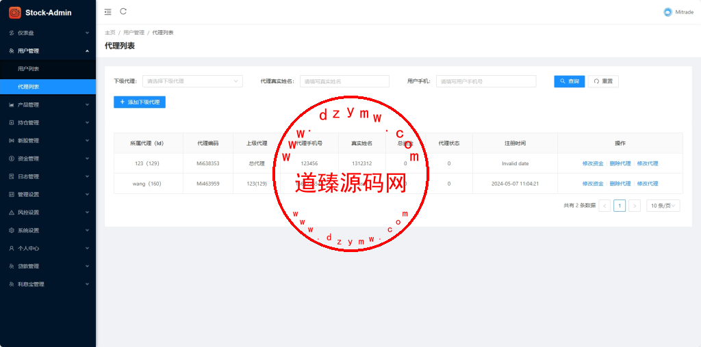 全新java印度股票/独立代理后台/全开源插图15
