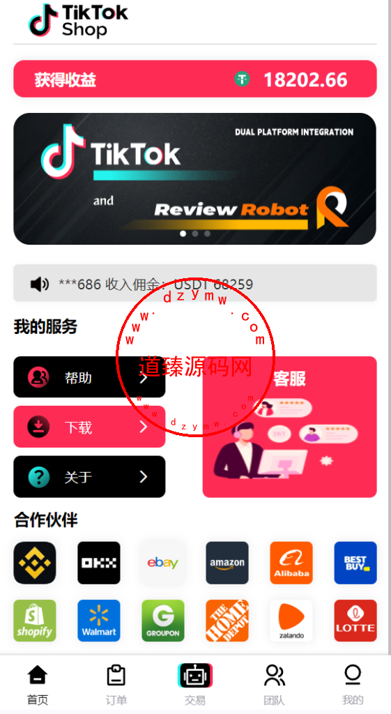 多语言tiktok抢单源码/海外tiktok刷单/分组/打针/前端vue插图3
