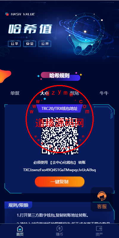 前端vue版哈希竞彩/区块链哈希值游戏/usdt/trx双玩法-道臻源码网