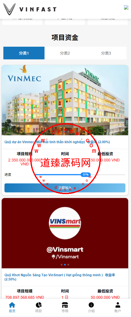 海外多语言VUE投资理财系统/基金投资/内嵌越南股票投资交易平台/VIP福利/邀请返利插图3