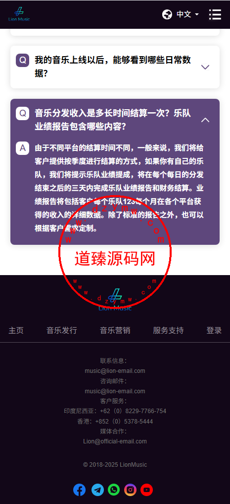 海外多语言音乐刷单落地页/手机PC 自适应插图8