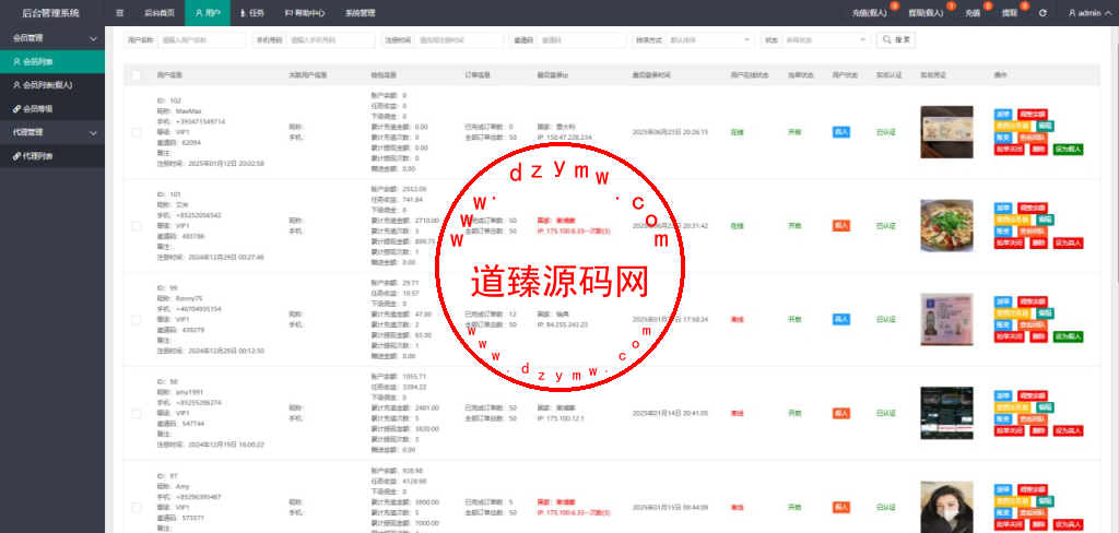 八国语言tiktok刷单抢单系统/真假人/订单重置插图9