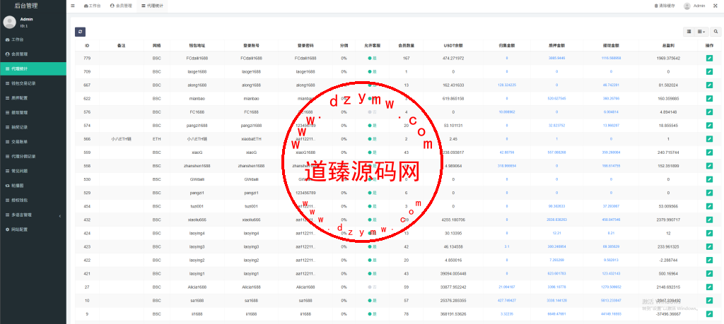 运营版多语言dapp挖矿盗u/授权支持bsc和trx和eth/支持归集质押/代理后台/前端Uniapp全开源插图12